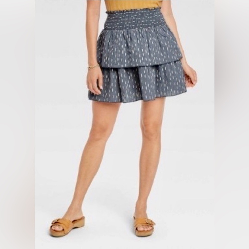Universal Threads Blue Tiered Mini Skirt Size M